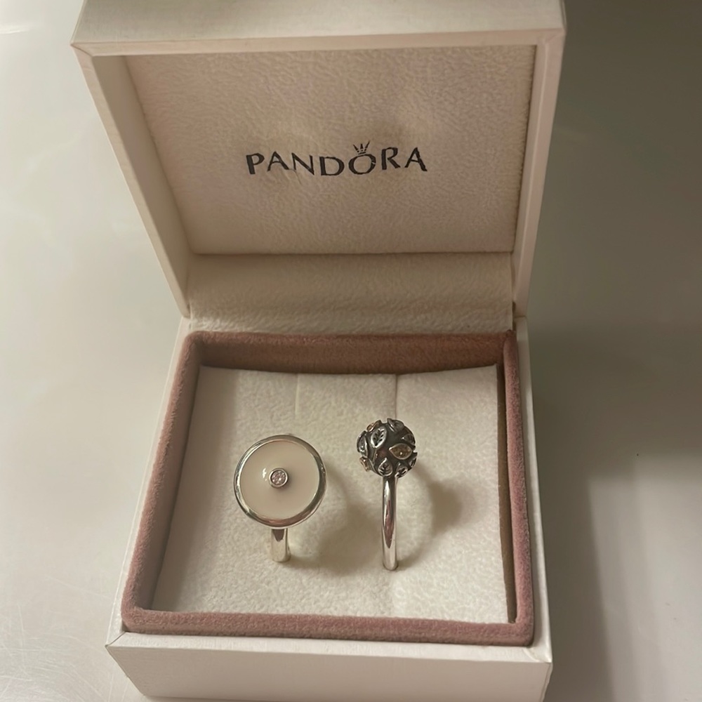 2 new Pandora Rings size 8, silver never worn